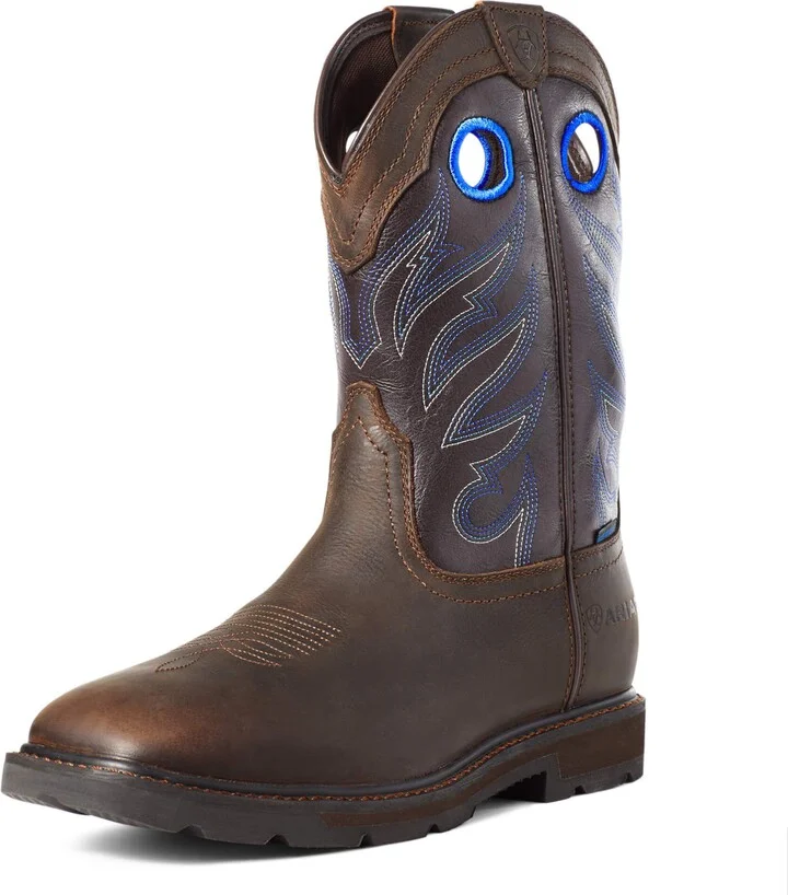 ARIAT Mens Groundwork Waterproof Work Boot Dark Brown/After Dark 11.5 Wide