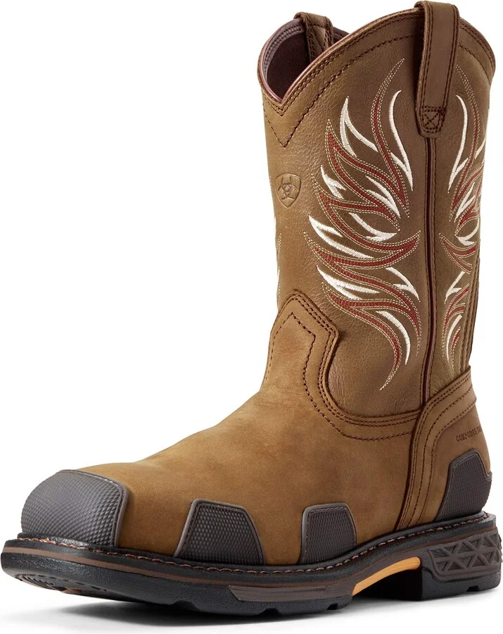 ARIAT Mens OverDrive Wide Square Toe Composite Toe Work Boot Alamo Brown 11.5 Wide