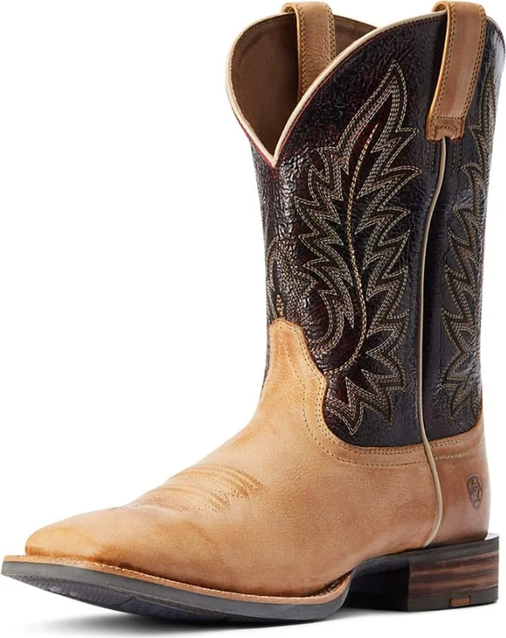 ARIAT Mens Ridin High Western Boot Desert Tan/Dark Brick 12 Narrow