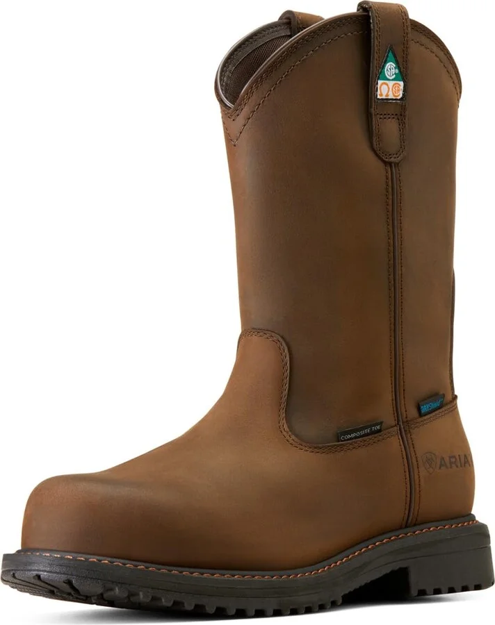 ARIAT Men's RigTEK Waterproof Composite Toe Work Boot - Oily Distressed Brown