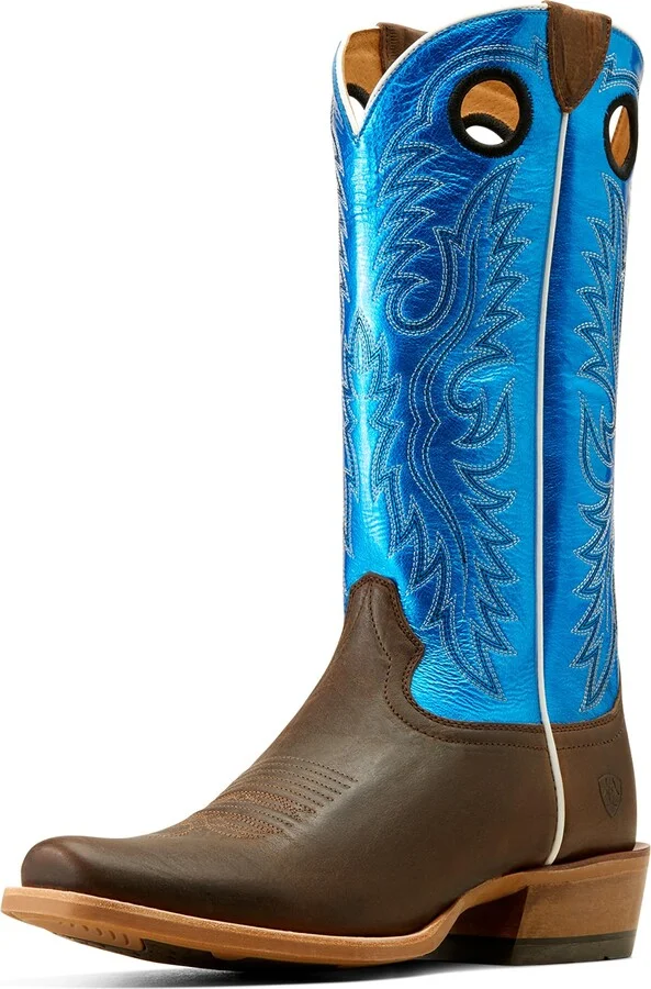 Bright Blue Patent/Tobacco Toffee