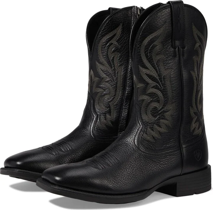ARIAT Men's Slim Zip Ultra Western Boot - Black Deertan