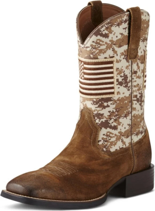 Antique Mocha Suede/Sand Camo Print
