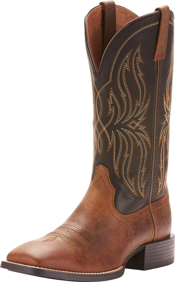 ARIAT Mens Sport Rustler Western Boot Brute Brown/Tack Room Black 9