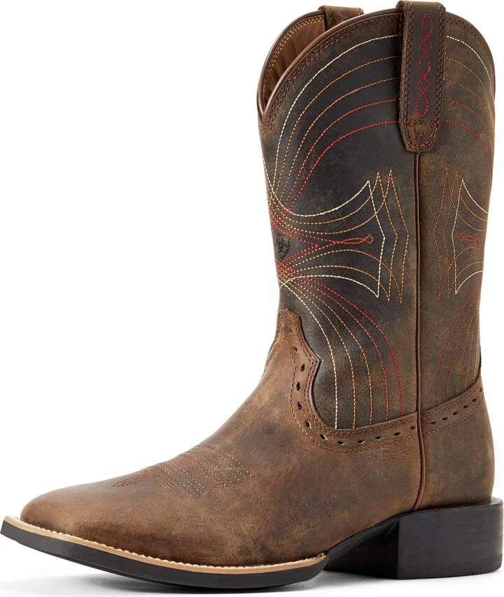 ARIAT Mens Sport Wide Square Toe Western Boot Distressed Brown 15 Wide
