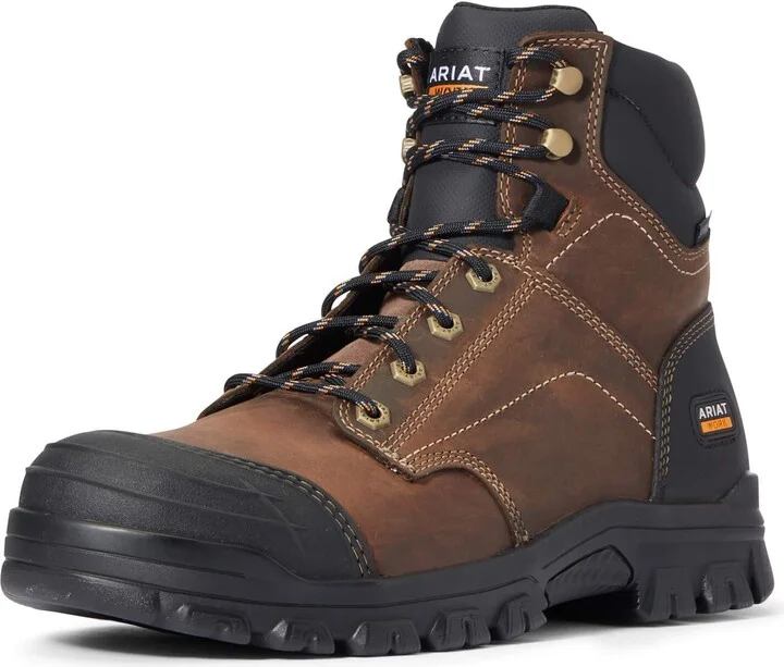 ARIAT Mens Treadfast 6'' Steel Toe Work Boot Distressed Brown 13