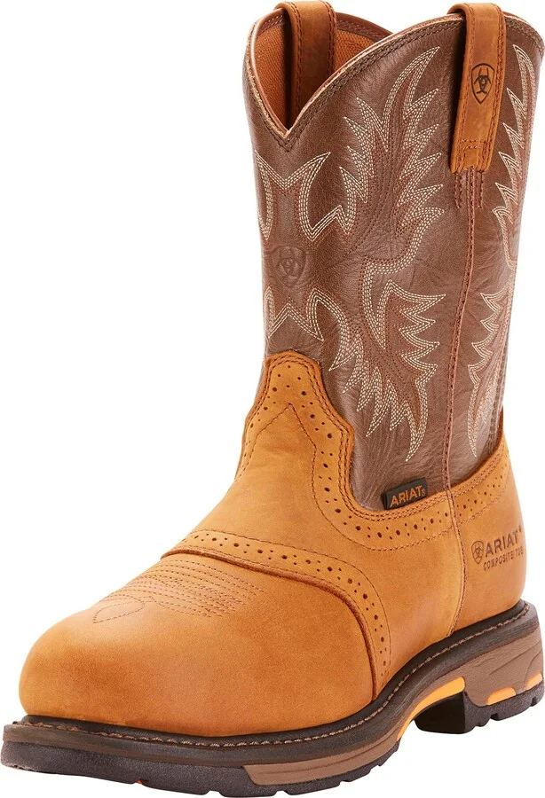 ARIAT Mens WorkHog Composite Toe Work Boot Aged Bark/Army Green 12 Narrow