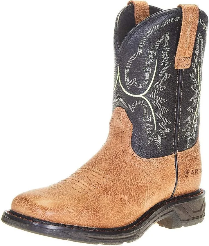 ARIAT Mens WorkHog XT Wide Square Toe Boot Tumbled Bark/Dark Forest 5.5