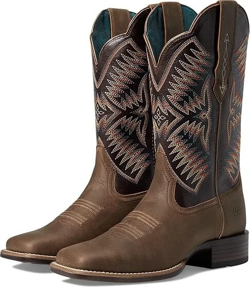 Ariat Odessa StretchFit Western Boot Women's Boots Fateful Brown/Burnished Pewter : 7 B - Medium, Leather