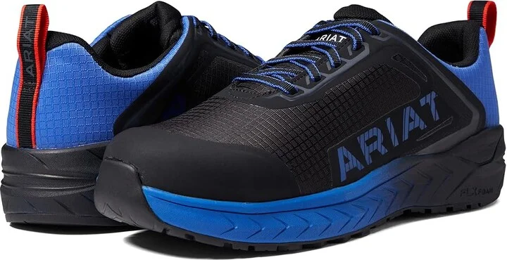 Ariat Outpace Day One Safety CT Men's Boots Black/Baltic Blue : 15 D - Medium, Textile