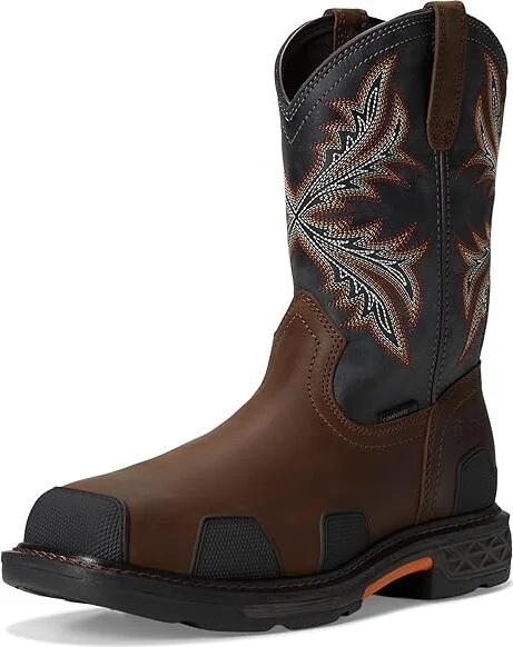 Ariat OverDrive Wide Square Toe Composite Toe Work Boots Men's Work Boots Brown/Rough Stone : 10 D - Medium, Leather - Image 5