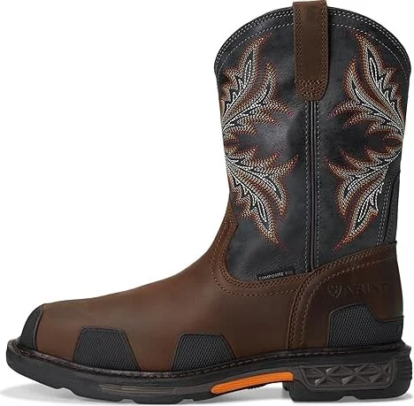 Ariat OverDrive Wide Square Toe Composite Toe Work Boots Men's Work Boots Brown/Rough Stone : 10 D - Medium, Leather - Image 6