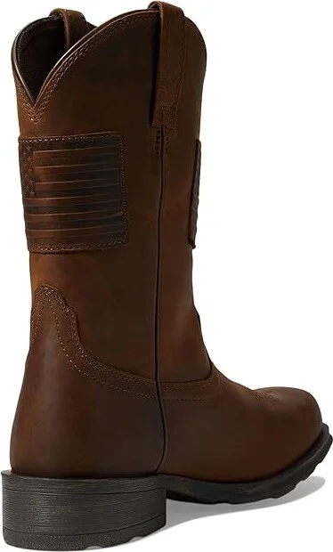Ariat Rambler(r) Patriot Cowboy Boots Distressed Brown : 7 D - Medium, Leather - Image 5