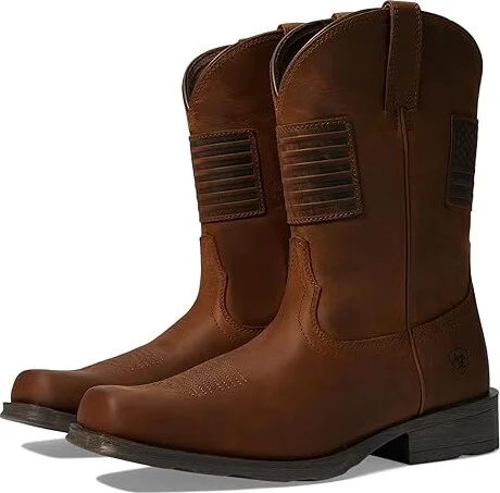 Ariat Rambler(r) Patriot Cowboy Boots Distressed Brown : 7 D - Medium, Leather