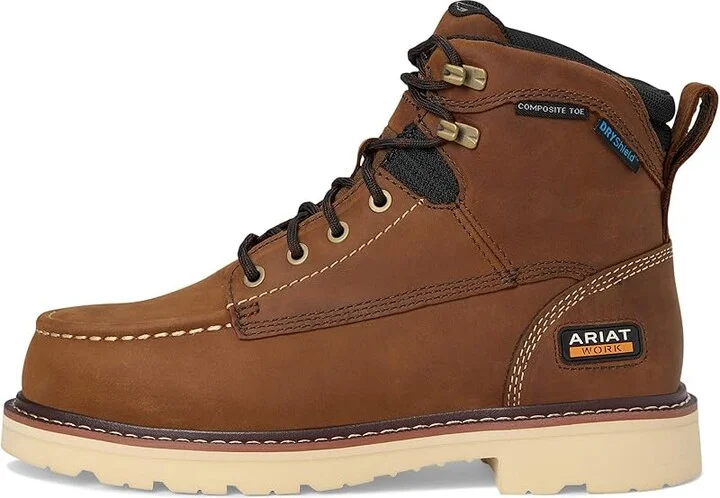 Ariat Rebar Lift 6 Waterproof Composite Toe Work Boots Men's Shoes Distressed Brown : 6 D - Medium, Leather - Image 6