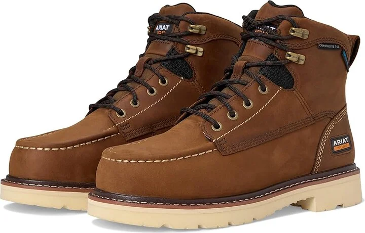 Ariat Rebar Lift 6 Waterproof Composite Toe Work Boots Men's Shoes Distressed Brown : 6 D - Medium, Leather