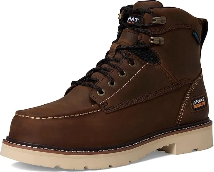 Ariat Rebar Lift 6 Waterproof Work Boots Men's Shoes Distressed Brown : 6 D - Medium, Leather - Image 5