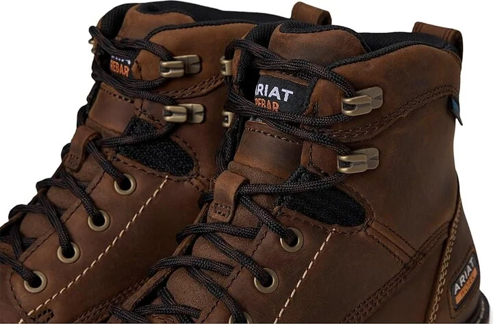 Ariat Rebar Lift 6 Waterproof Work Boots Men's Shoes Distressed Brown : 6 D - Medium, Leather - Image 7