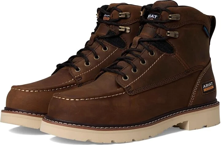 Ariat Rebar Lift 6 Waterproof Work Boots Men's Shoes Distressed Brown : 6 D - Medium, Leather