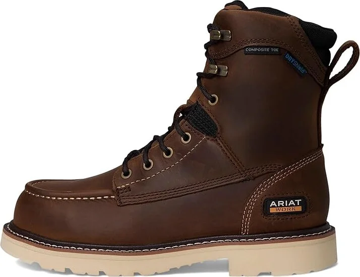 Ariat Rebar Lift 8 Waterproof Composite Toe Work Boots Men's Shoes Distressed Brown : 6 D - Medium, Leather - Image 6