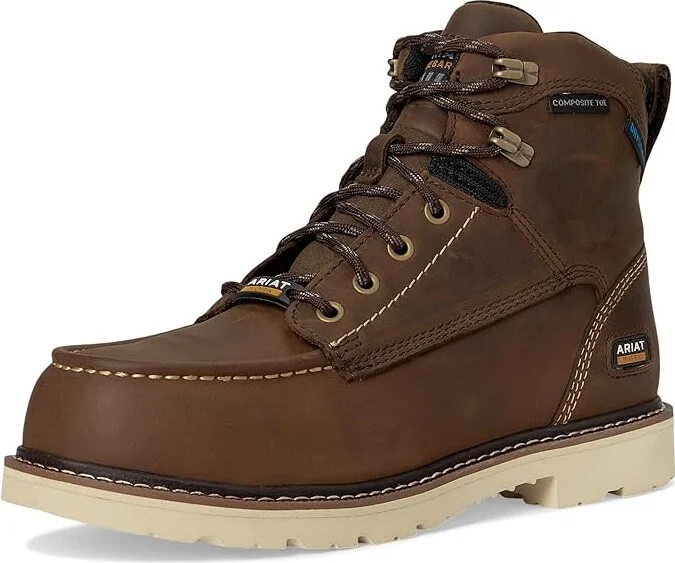 Ariat Rebar Lift Waterproof Composite Toe Work Boots Women's Work Boots Distressed Brown : 9.5 B - Medium, Leather - Image 5