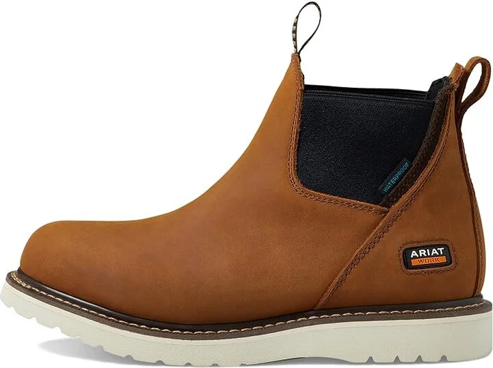 Ariat Rebar Wedge Chelsea Waterproof Work Boot Women's Shoes Aged Honey : 10.5 B - Medium, Leather - Image 5
