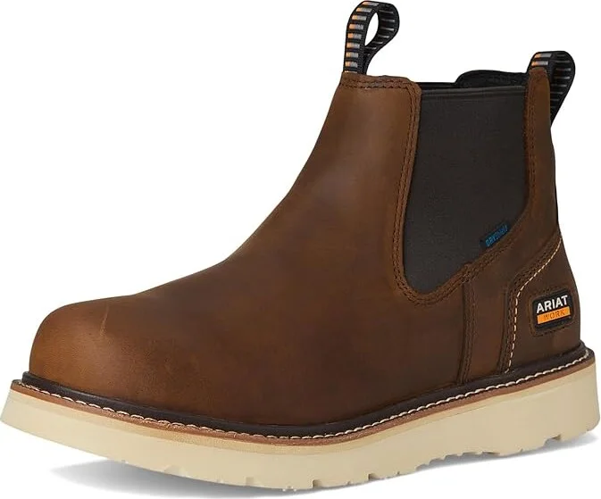 Ariat Rebar Wedge Chelsea Waterproof Work Boots Cowboy Boots Distressed Brown : 6 D - Medium, Leather - Image 5