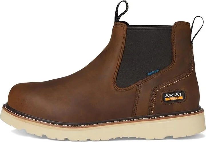 Ariat Rebar Wedge Chelsea Waterproof Work Boots Cowboy Boots Distressed Brown : 6 D - Medium, Leather - Image 6