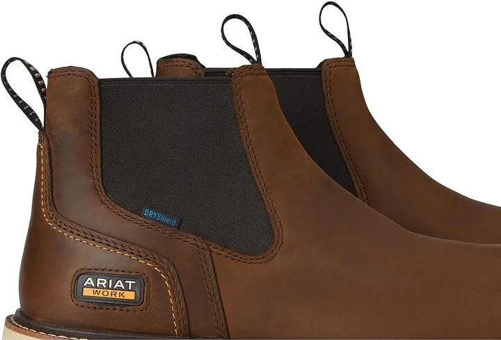 Ariat Rebar Wedge Chelsea Waterproof Work Boots Cowboy Boots Distressed Brown : 6 D - Medium, Leather - Image 7