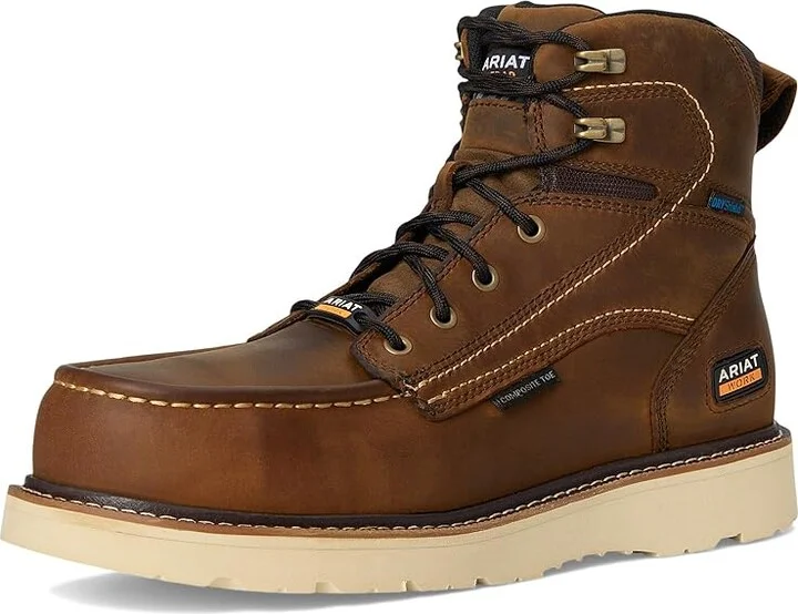 Ariat Rebar Wedge Moc Toe 6 Waterproof Composite Toe Work Boots Men's Work Boots Distressed Brown : 15 EE - Wide, Leather - Image 5