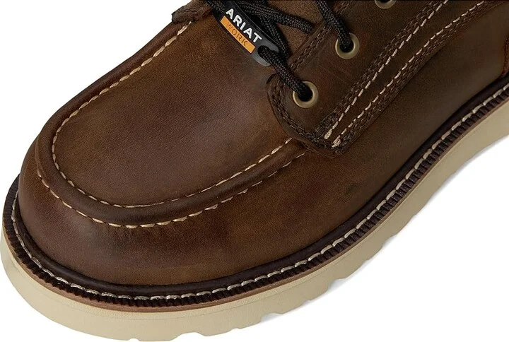 Ariat Rebar Wedge Moc Toe 6 Waterproof Work Boots Men's Work Boots Distressed Brown : 7 EE - Wide, Leather - Image 2