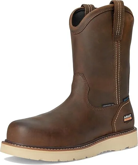 Ariat Rebar Wedge Pull-On Waterproof Composite Toe Work Boots Men's Work Boots Distressed Brown : 11.5 EE - Wide, Leather - Image 5
