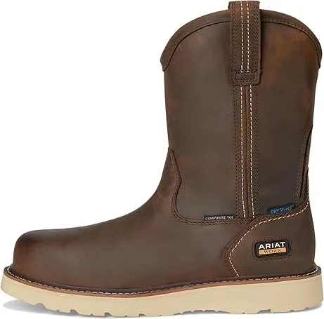 Ariat Rebar Wedge Pull-On Waterproof Composite Toe Work Boots Men's Work Boots Distressed Brown : 11.5 EE - Wide, Leather - Image 6