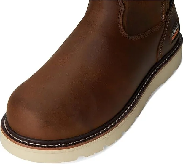 Ariat Rebar Wedge Pull-On Waterproof Work Boots Men's Work Boots Distressed Brown : 6 D - Medium, Leather - Image 2