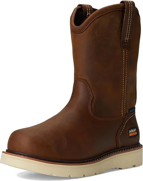 Ariat Rebar Wedge Pull-On Waterproof Work Boots Men's Work Boots Distressed Brown : 6 D - Medium, Leather - Image 5