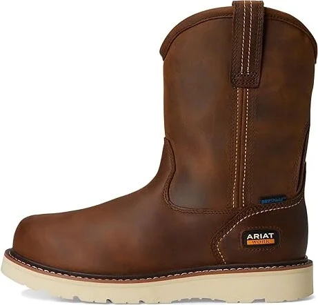 Ariat Rebar Wedge Pull-On Waterproof Work Boots Men's Work Boots Distressed Brown : 6 D - Medium, Leather - Image 6
