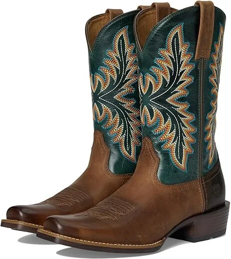 Ariat Renegade Cowboy Boots Vintage Oak/Deep Teal : 13 EE - Wide, Leather