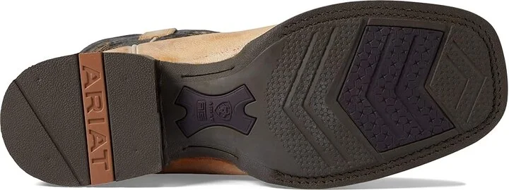 Ariat Ridin High Western Boot Men's Shoes Desert Tan/Dark Brick : 8 D - Medium, Leather - Image 3