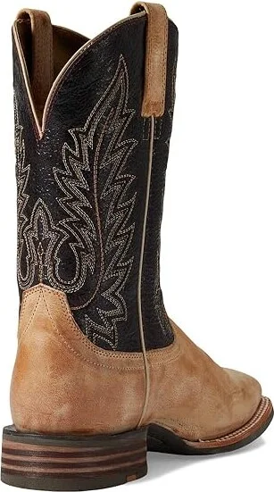 Ariat Ridin High Western Boot Men's Shoes Desert Tan/Dark Brick : 8 D - Medium, Leather - Image 4