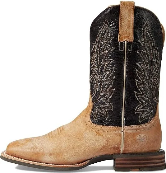 Ariat Ridin High Western Boot Men's Shoes Desert Tan/Dark Brick : 8 D - Medium, Leather - Image 5