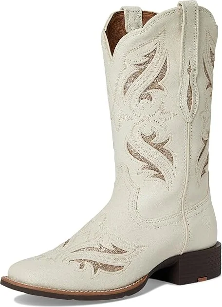 Ariat Round Up Bliss Western Women's Boots Cowboy Women's Boots Distressed Ivory : 8.5 B - Medium, Leather - Image 5