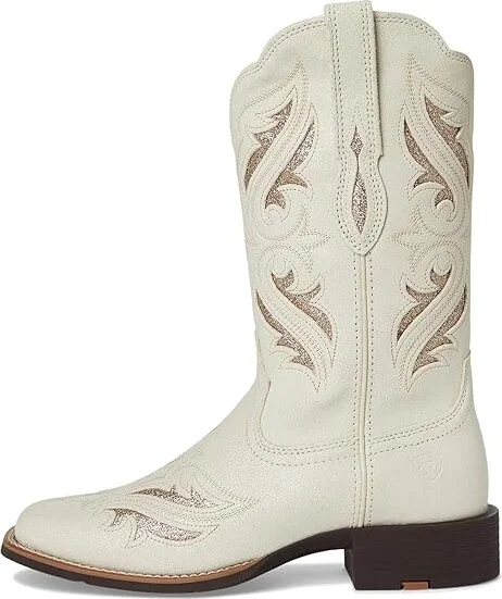 Ariat Round Up Bliss Western Women's Boots Cowboy Women's Boots Distressed Ivory : 8.5 B - Medium, Leather - Image 6