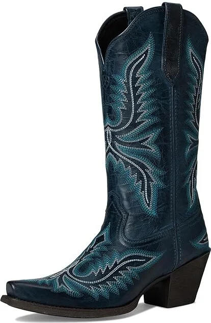 Ariat Round Up Collins Western Women's Boots Cowboy Women's Boots Fresh Denim : 8 B - Medium, Leather - Image 5