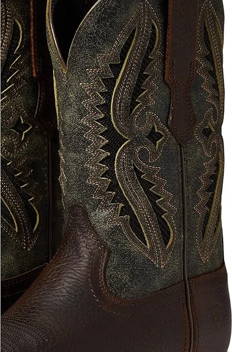 Ariat Rowder VentTek 360deg Western Boots Men's Shoes Rowdy Rust/Forest Green : 8 D - Medium, Leather - Image 5