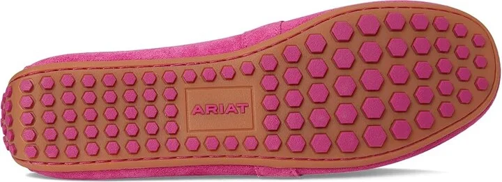 Ariat Selene Driving Moc Women's Flat Shoes Hot Pink Suede : 6.5 B - Medium, Leather - Image 3