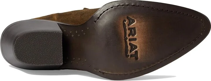 Ariat Shiloh Bootie Cowboy Women's Boots Dark Ginger Suede : 7 B - Medium, Leather - Image 3