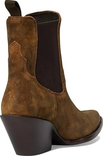 Ariat Shiloh Bootie Cowboy Women's Boots Dark Ginger Suede : 7 B - Medium, Leather - Image 4