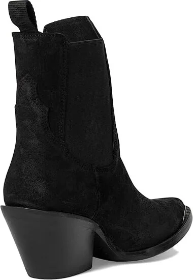 Ariat Shiloh Bootie Cowboy Women's Boots Distressed Black Suede : 7.5 B - Medium, Leather - Image 4