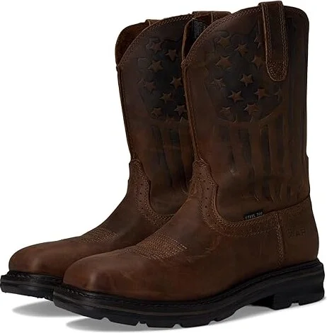 Ariat Sierra Shock Shield Patriot Steel Toe Work Boot Men's Boots Distressed Brown : 7 D - Medium, Leather