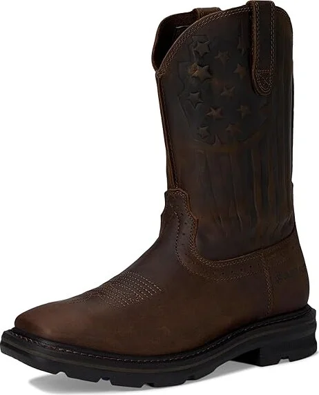 Ariat Sierra Shock Shield Patriot Work Boot Men's Boots Distressed Brown : 7 D - Medium, Leather - Image 5